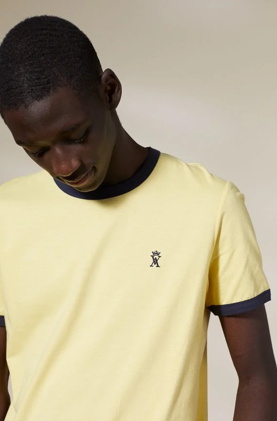 فيكونت أ. تيشيرت تيبوت أصفر فاتح قطن 100%